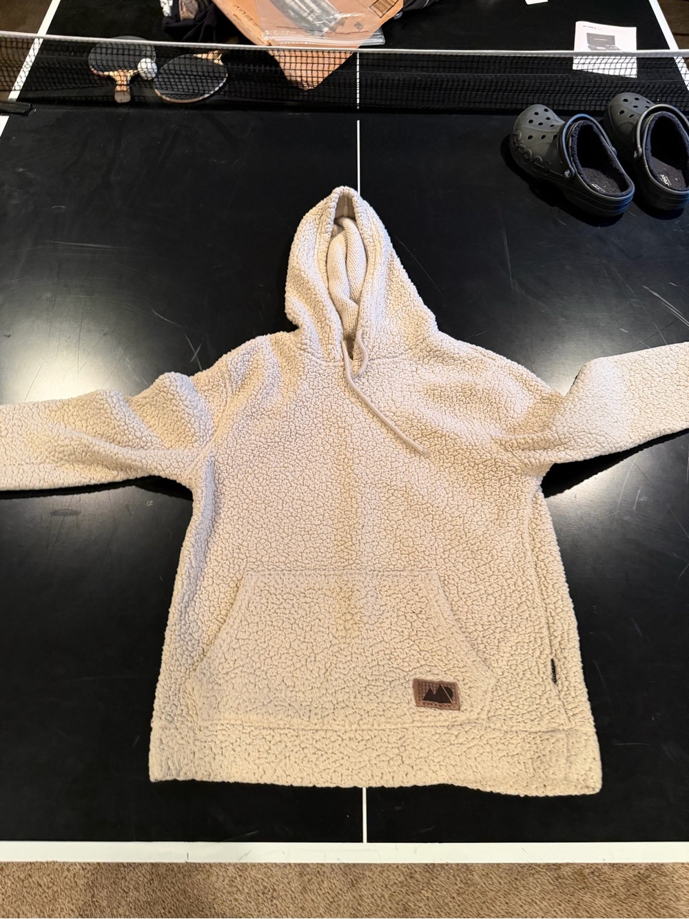 Men's Cream Sherpa Hoodie Sweater